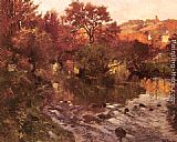 Fritz Thaulow Canvas Paintings - Golden Autumn, Brittany